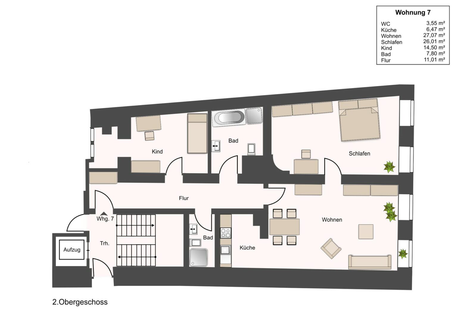 Grundriss Wohnung 7