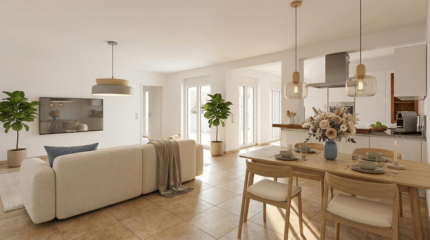 ETW Kagers Visualisierung Wohn_Esszimmer